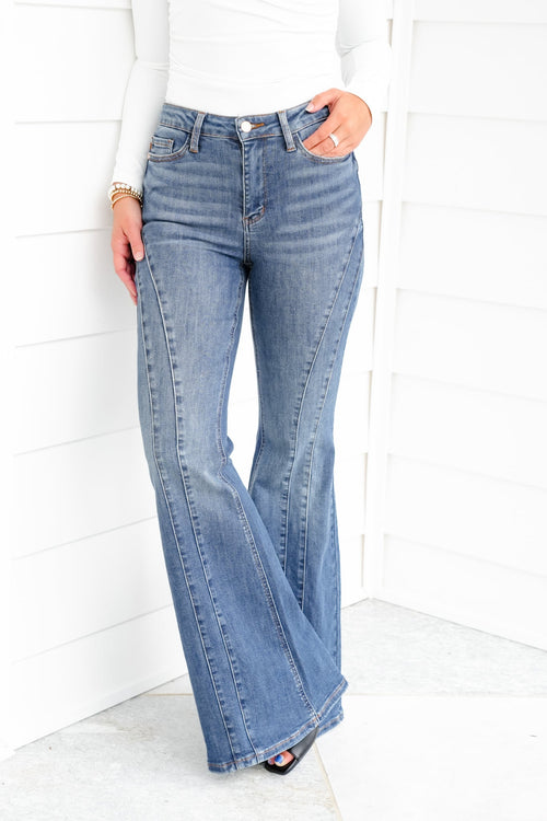 Lux Avani Mid Rise Flare Jeans with FlexFit™